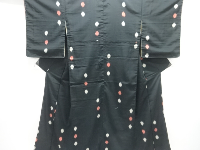 大正ロマン　水玉模様織り出しお召着物